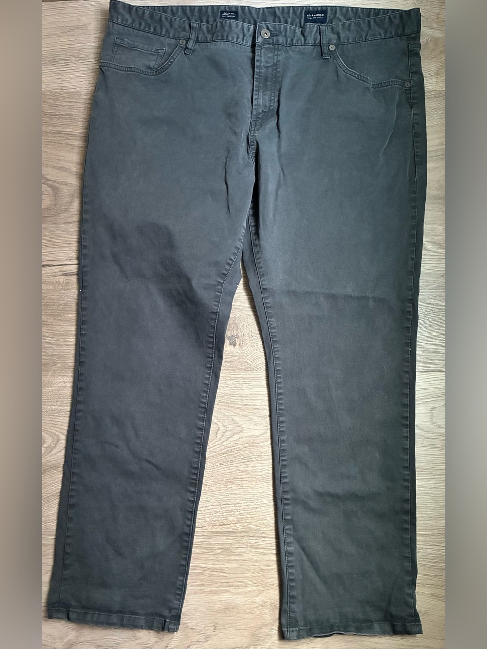 7Diamonds Clifton Pants Men’s 42x30 Slim Straight Stretch Chino Casual Dark Gray